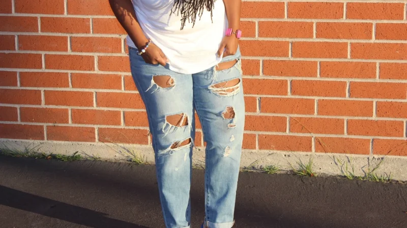 Spodnie jeansowa loose fit czarne 6862